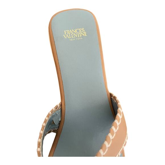 FRANCES VALENTINE Leather Sandals Clogs Wooden Soles Platform Slides Italy 9 EUC - Picture 10 of 13